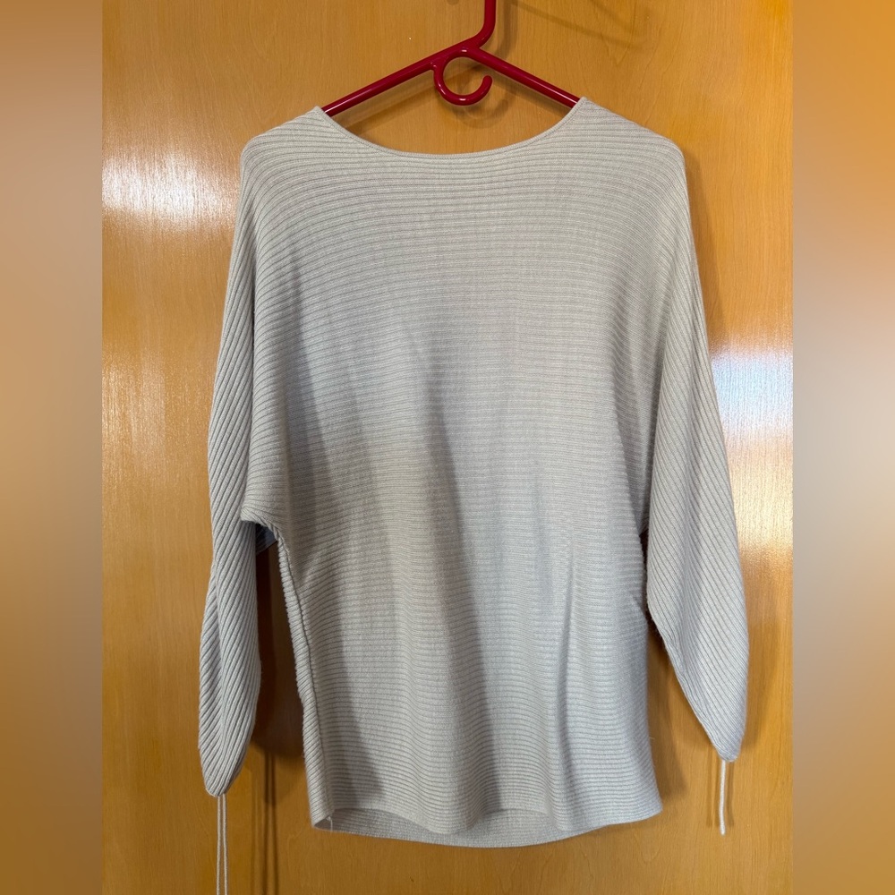a.n.a Light Gray Ribbed Blouse